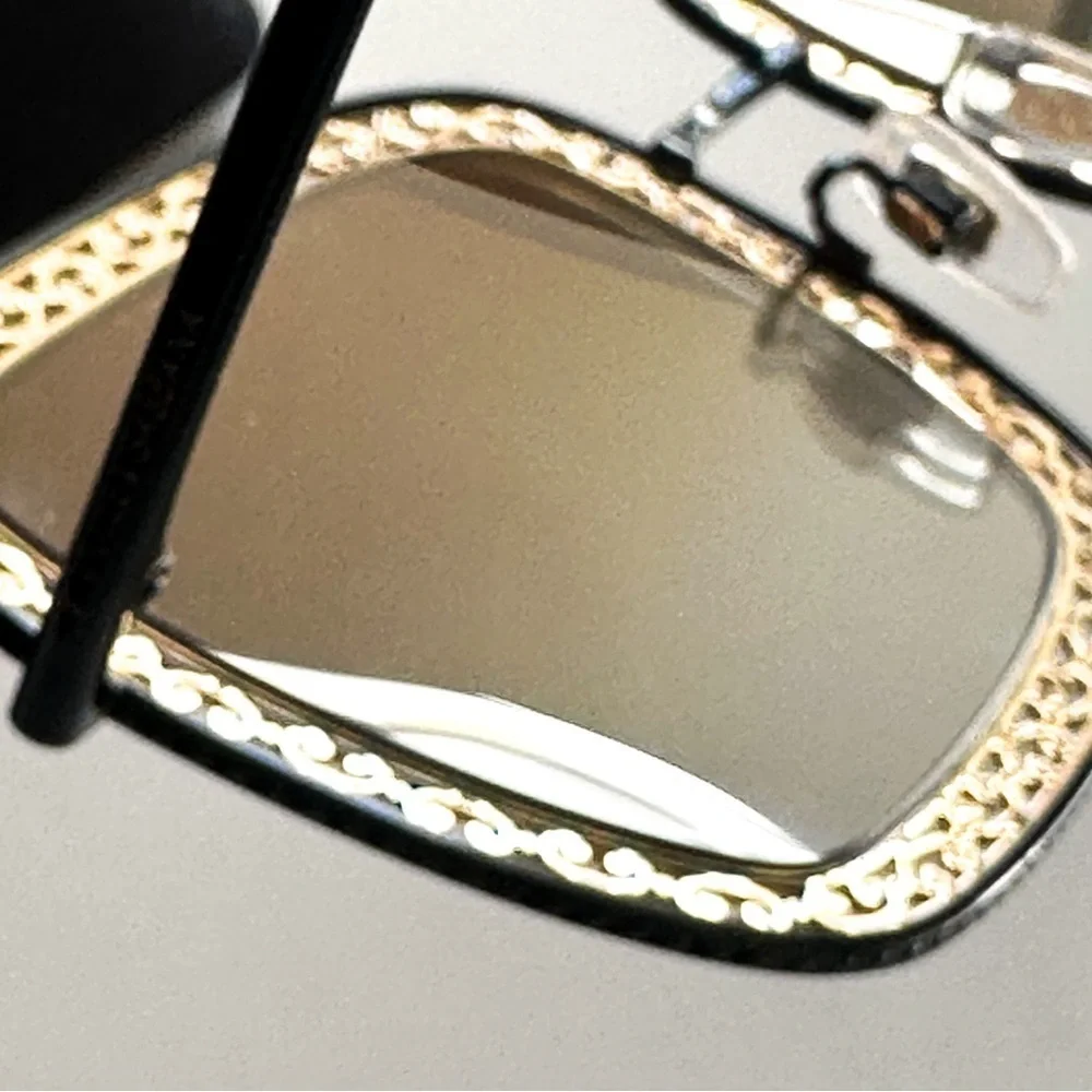 Dolce & Gabbana Gold Filigree Square Framed Sunglasses NWOT
